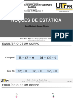 3. Noções de Estática - Equilíbrio de Cropo Rígido