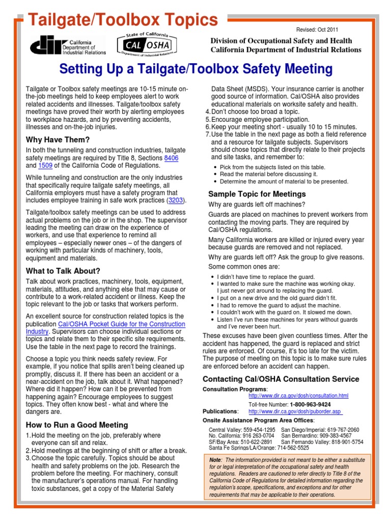 Osha Safety Meeting Topics Hse Images And Videos Gallery