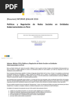 Informe IALaw 2016 - Políticas y Regulación de Redes Sociales en Entidades Gubernamentales en Peru - Final