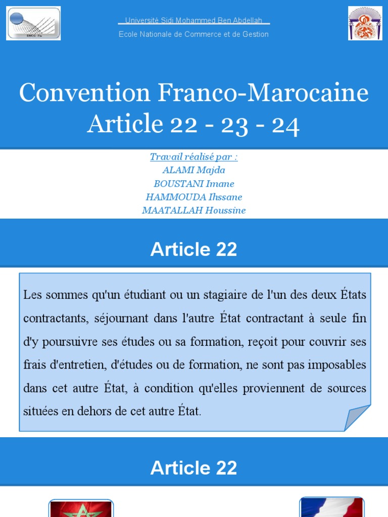 Convention Fiscale Franco-Marocaine