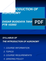 Dbt 1 - Intro of Agronomy