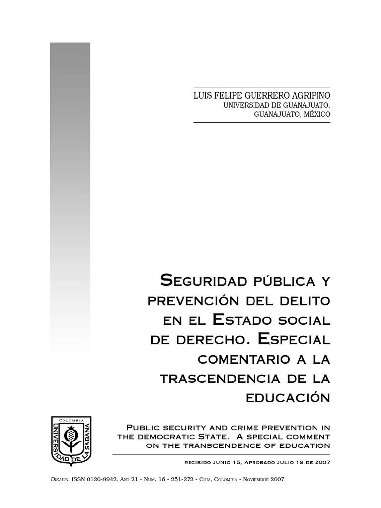 Seguridad Publica y Prevencion Del Delito PDF | PDF | Delito | Derecho ...