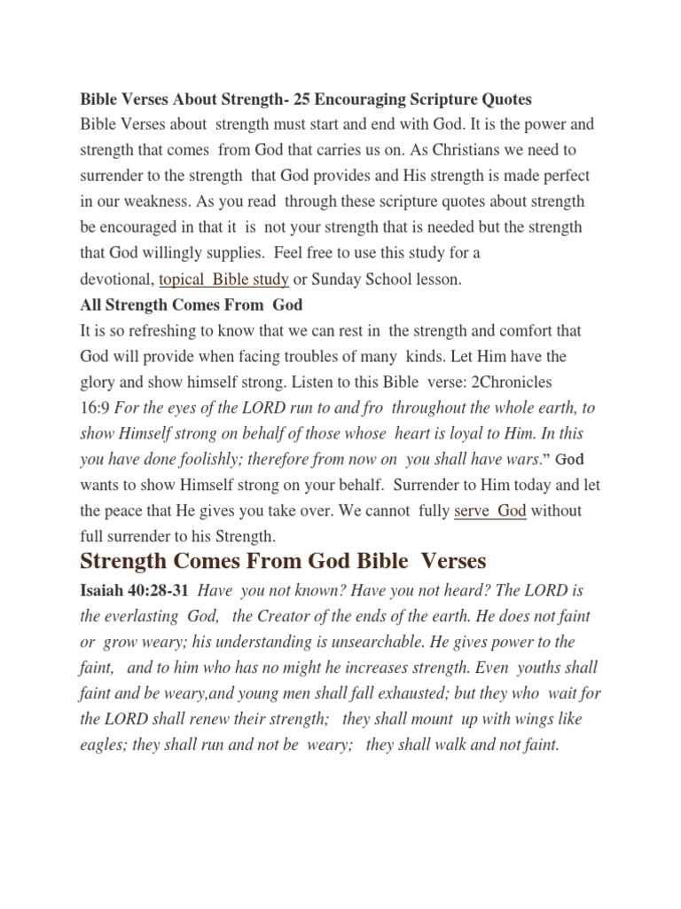 Bible Verses About Strength | PDF | Abraham | Isaac