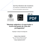 Montaje Subjetivo: El Espectador A Través Del Punto de Vista Subjetivo Del Protagonista - Juan Manuel Gallardo Dominguez