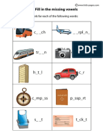 Travel Fill In worksheet