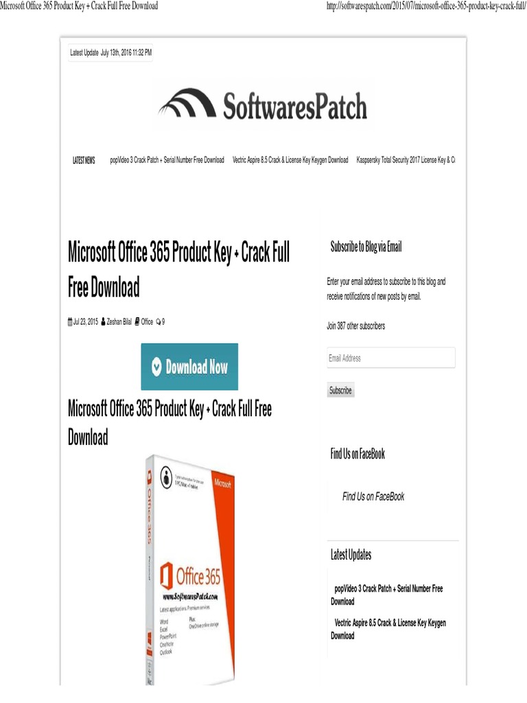 Microsoft Office 365 Product Key + Crack Full | Pdf | Microsoft Office | Office  365