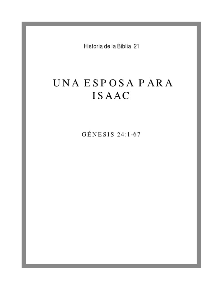 Material De Escuela Dominical Tema 021 Una Esposa Para Isaac