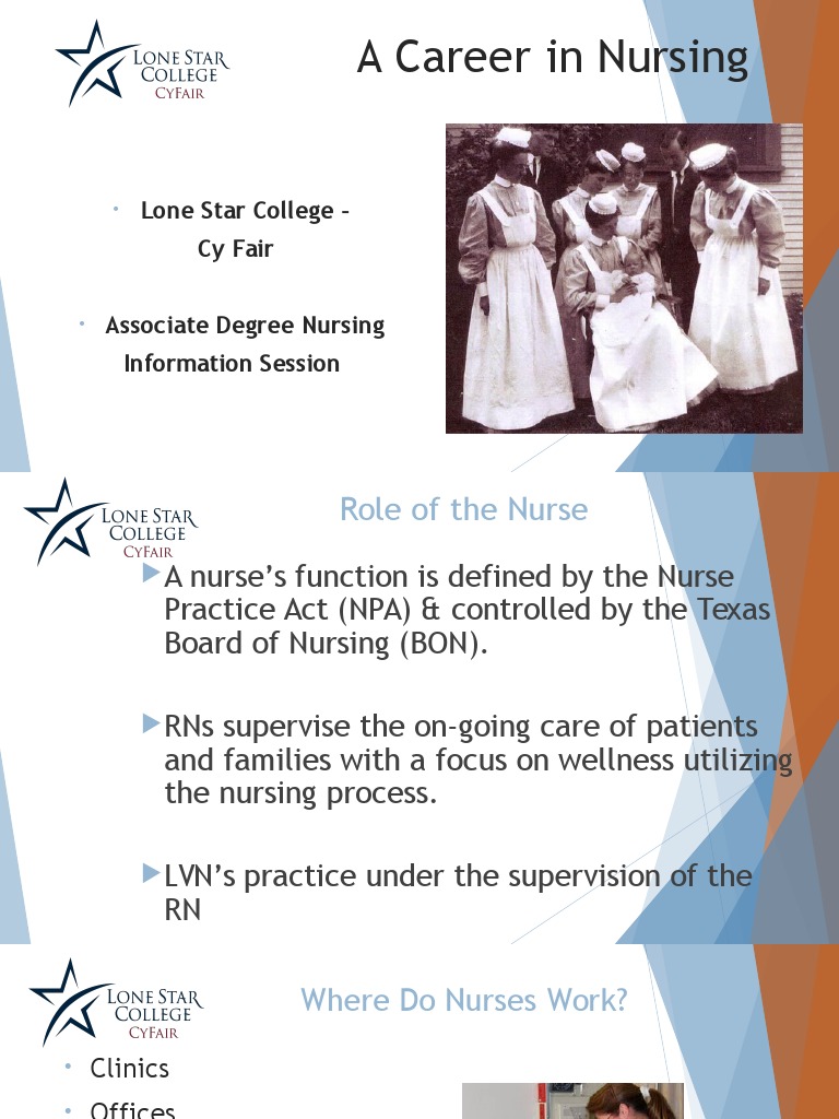 A Career in Nursing Lone Star College Cy Fair Associate Degree Nursing Information Session