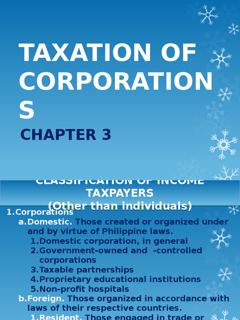 Corporate Taxation in the Philippines | PDF | Tax Deduction | Capital ...