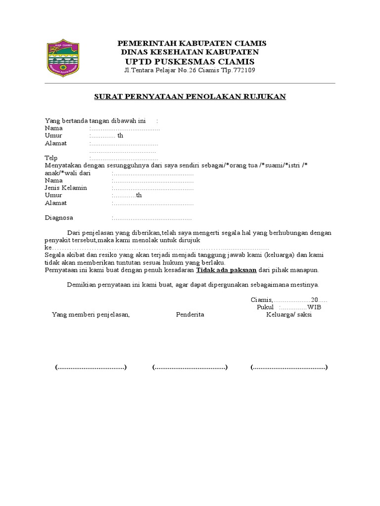 surat penolakan rujukan dari puskesmas.docx