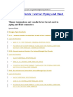 Thread Standards Used For Piping and Fluid Connectors