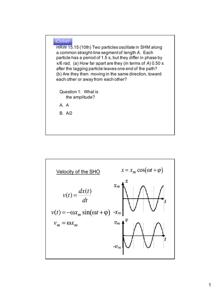 Physics: SHM & Oscillation Analysis | PDF | Teaching Methods ...