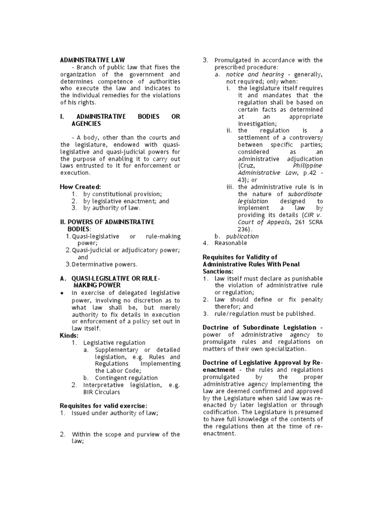 Administrative Law Overview | PDF | Rulemaking | Common Law