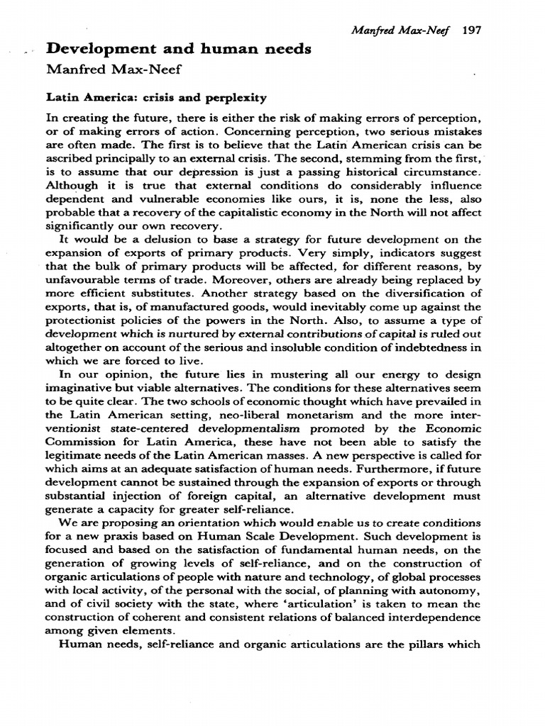Human Scale Development in Latin America | PDF