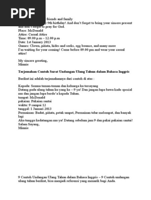 71 Contoh Surat Undangan Birthday Party Terbaik Gratis