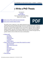 How to Write a PhD Thesis
