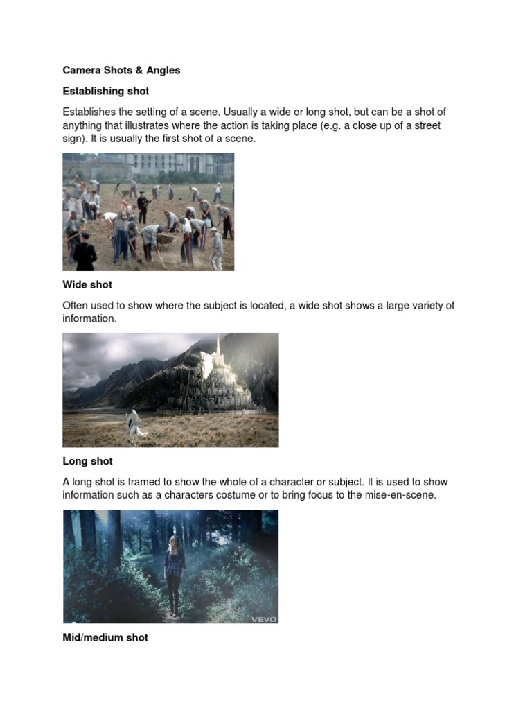 Camera Shots & Angles | PDF | History