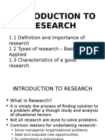 Week 1 Introduction To Research
