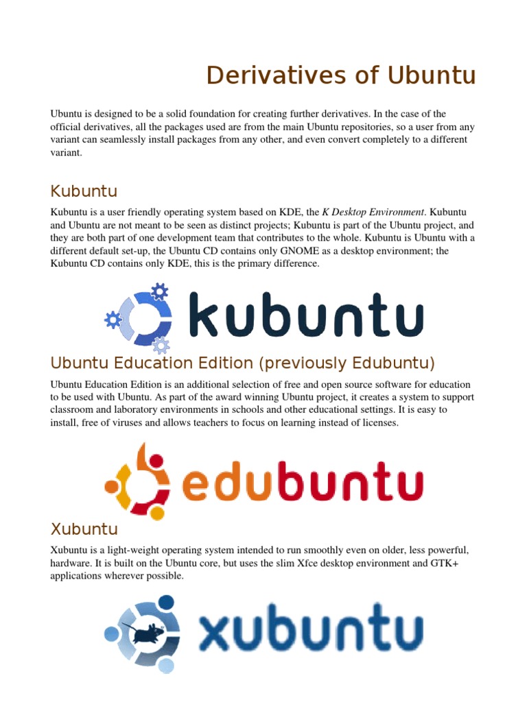 Ubuntu Variants Explained | PDF