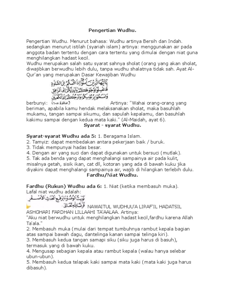 Pengertian Wudhu Pdf