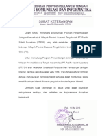 Dalam Rangka Menunjang Pelaksanaan Program Pengembangan Jaringan Komunikasi Di Wilayah Provinsi Sulawesi Tengah Oleh PT