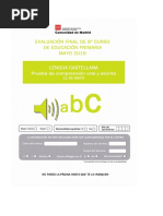 6º Prueba y Solucionario CDI Lengua Castellana 2015-2016