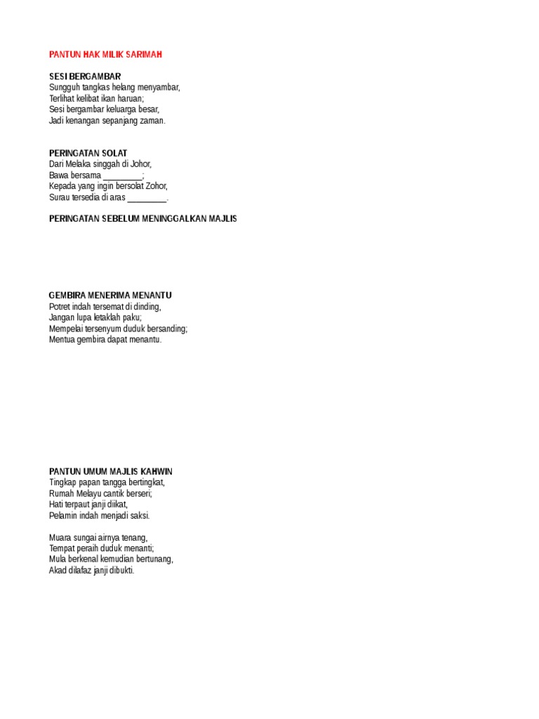 Pantun Pengantin