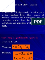 Algebraic Solution of Lpps - Simplex Method