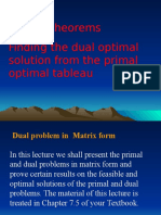 Duality Theorems Finding The Dual Optimal Solution From The Primal Optimal Tableau