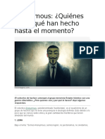 Anonymous Quiénes Son y Qué Han Hecho Hasta El Momento