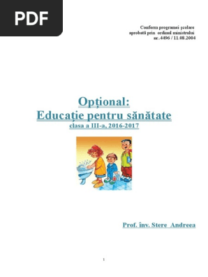 Educatie Pentru Sanatate Optional