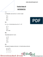 Practice Paper-XI MATHEMATICS and PHYSICS Questions
