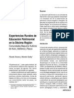 Experiencias Rurales de Educación Patrimonial en la Décima Región Comunidades Mapuche Huilliche de Huiro, Astilleros y Rauco