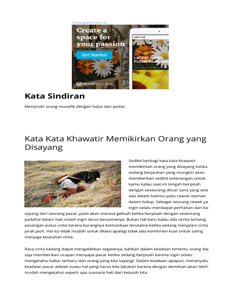  Kata Kata  Khawatir Memikirkan Orang  yang  Disayang  Kata  