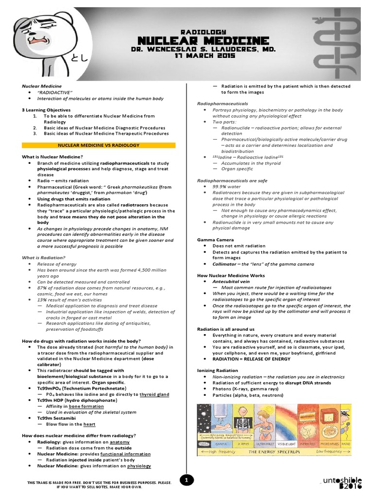Nuclear Medicine Overview and Applications | PDF | Nuclear Medicine ...