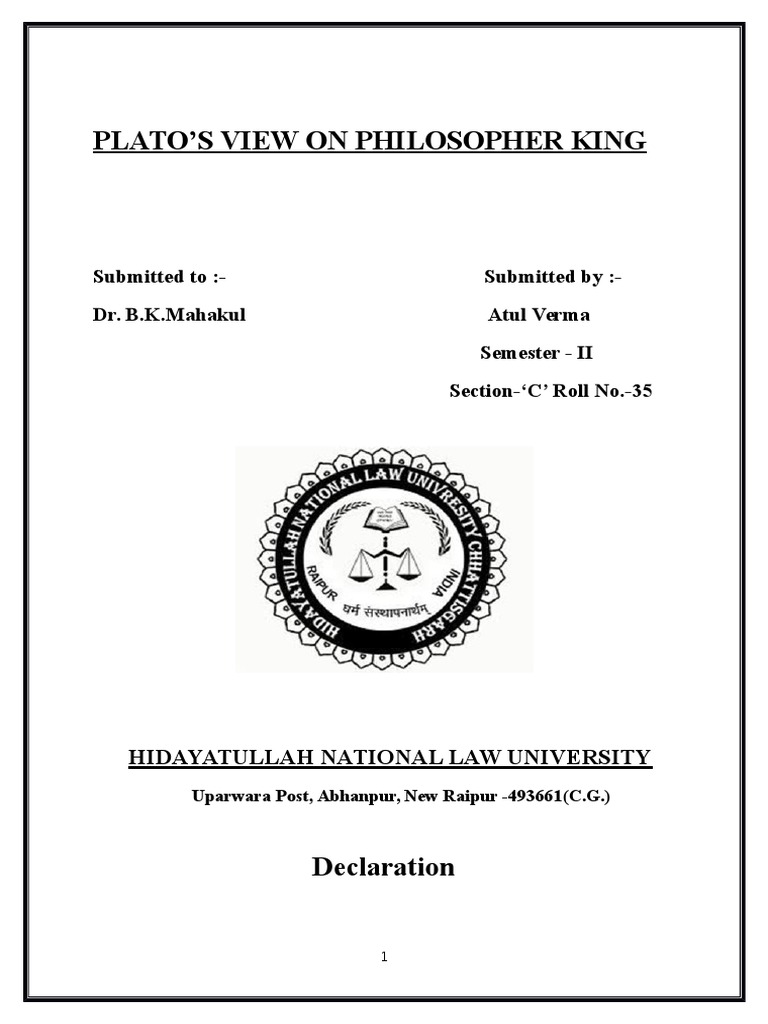Plato's Ideal State An Analysis of Plato's View of Rule by Philosopher