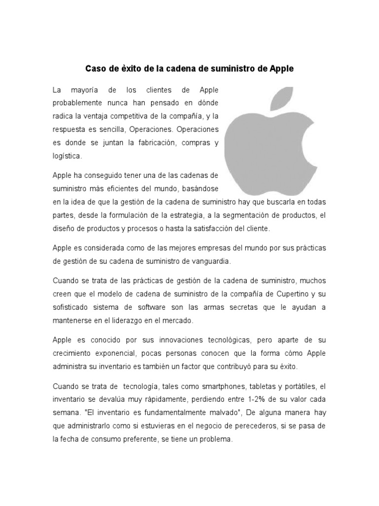 Caso De èxito De La Cs De Apple Pdf Apple Inc Yo Pod