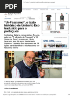 “Ur-Fascismo”, o Texto Histórico de Umberto Eco Traduzido Para o Português