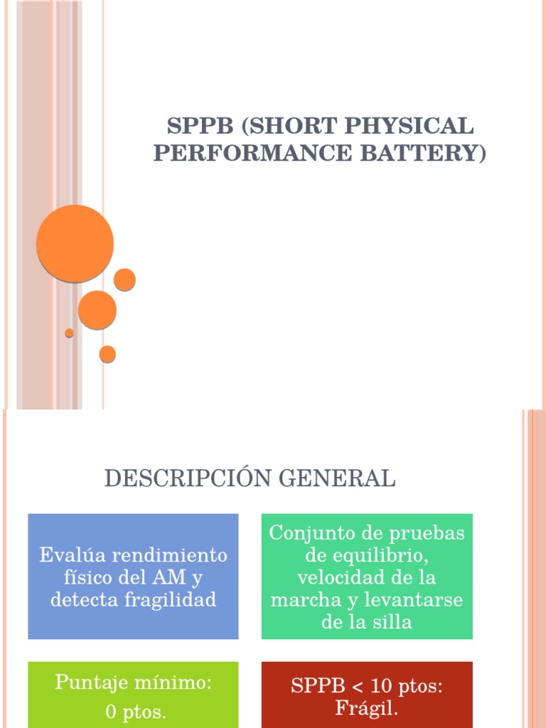 Evaluación SPPB: Rendimiento y Fragilidad | PDF