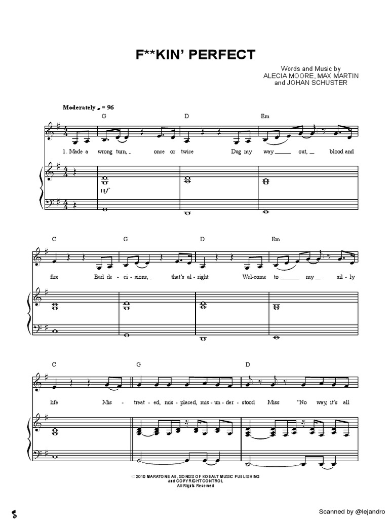 Perfect Pink Sheet Music PDF PDF Entertainment (General)