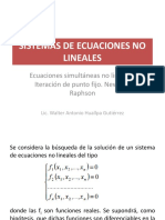 Sistemas de Ecuaciones No Lineales