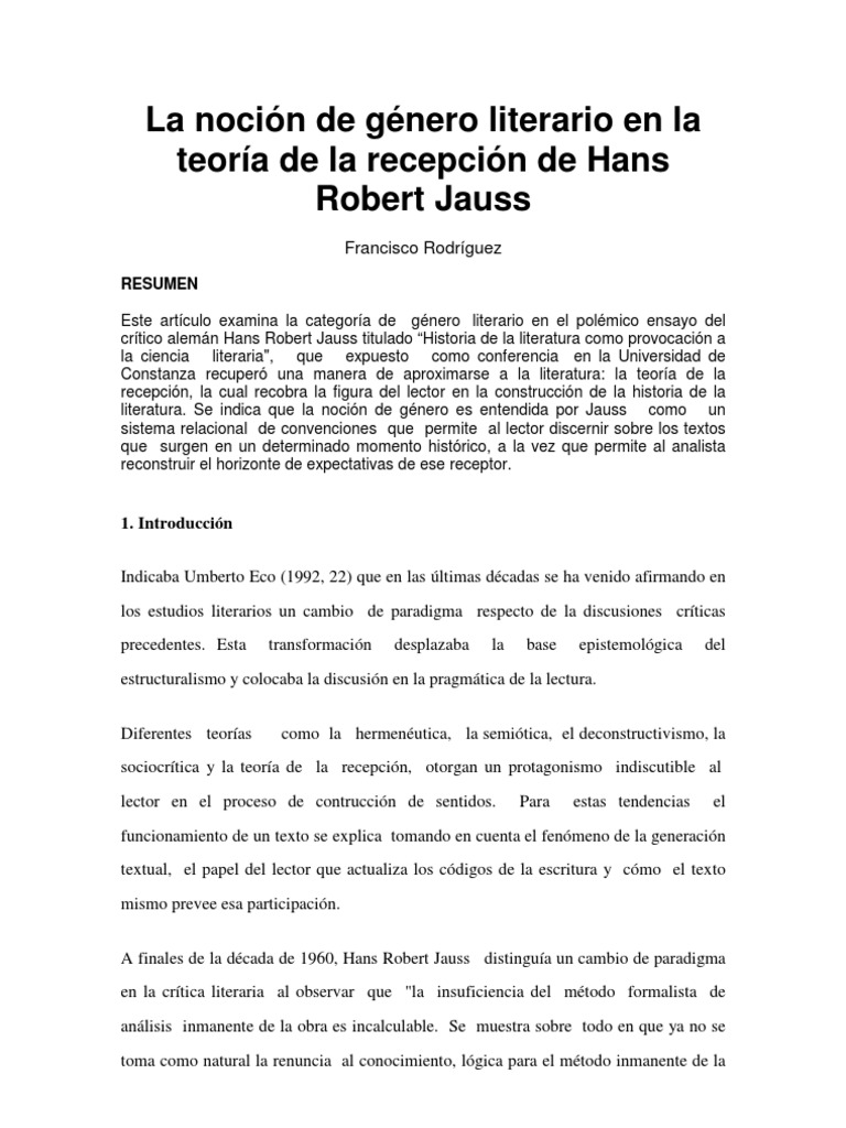 Teoría de la Recepción Literaria Crítica literaria Autor