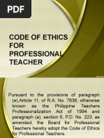 Code Of Ethics For Professional Teachers Philippines Pdf Teachers Oath Of Office