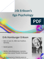 Erik Erikson's Ego Psychology and Psychosocial Stages