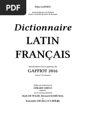 Dictionnaire Latin Francais