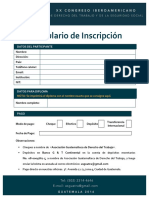 Formulario de Inscripción - XX Congreso - Guatemala