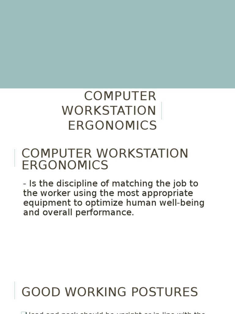 Lesson 7 Computer Workstation Ergonomics | PDF | Computer Keyboard ...