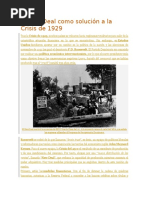 El New Deal Como Solución A La Crisis de 1929