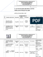 Calendarul Activitatilor Extracurriculare 2016-2017