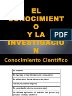 EL CONOCIMIENTO Y LA INVESTIGACIO+ôN CIENTIFICA